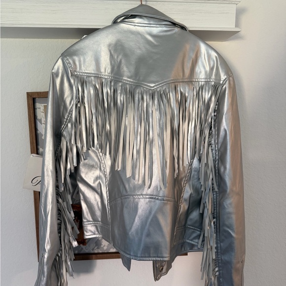 Buddy Love Metallic Silver Fringe Jacket - Picture 2 of 2